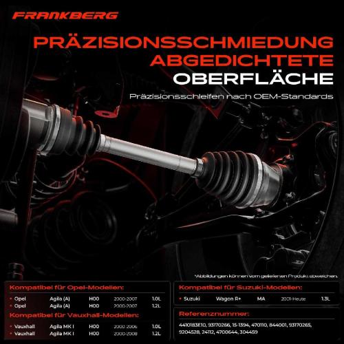 1x Antriebswelle Gelenksatz Vorderachse für Opel Agila H00 Suzuki Wagon R Schrägheck MM Bild 1x Antriebswelle Gelenksatz Vorderachse für Opel Agila H00 Suzuki Wagon R Schrägheck MM