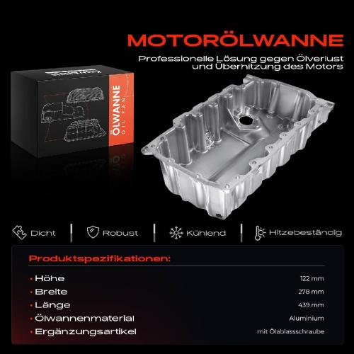 Frankberg 1x Ölwanne Motorölwanne für VW Golf Passat Audi A1 A3 Seat Leon Skoda Octavia 1.6L 2.0L 2011-2018 Bild Frankberg 1x Ölwanne Motorölwanne für VW Golf Passat Audi A1 A3 Seat Leon Skoda Octavia 1.6L 2.0L 2011-2018