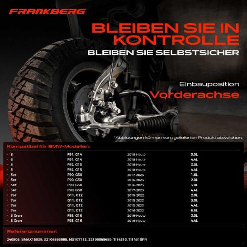 Frankberg 2x Spurstange Vorderachse für BMW 5 Touring Van G31 5er F90 G30 5er Touring G31 6 Gran Turismo G32 Bild Frankberg 2x Spurstange Vorderachse für BMW 5 Touring Van G31 5er F90 G30 5er Touring G31 6 Gran Turismo G32