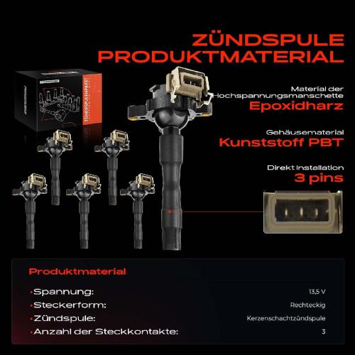 6x Zündmodul Zündspule für BMW 3er Cabriolet Coupe Touring E36 E46 5er Touring E39 E38 E31 E53 E52 Bild 6x Zündmodul Zündspule für BMW 3er Cabriolet Coupe Touring E36 E46 5er Touring E39 E38 E31 E53 E52