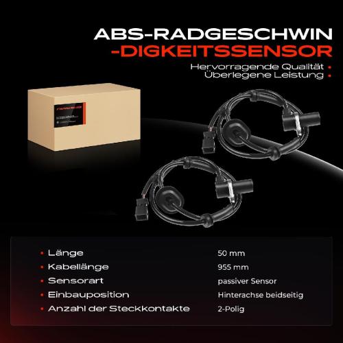 2x ABS Sensor Hinten für Audi A4 Avant 1.8L 1.9L 2.4L 2.5L 2.6L 2.7L 2.8L 1998-2001 Bild 2x ABS Sensor Hinten für Audi A4 Avant 1.8L 1.9L 2.4L 2.5L 2.6L 2.7L 2.8L 1998-2001