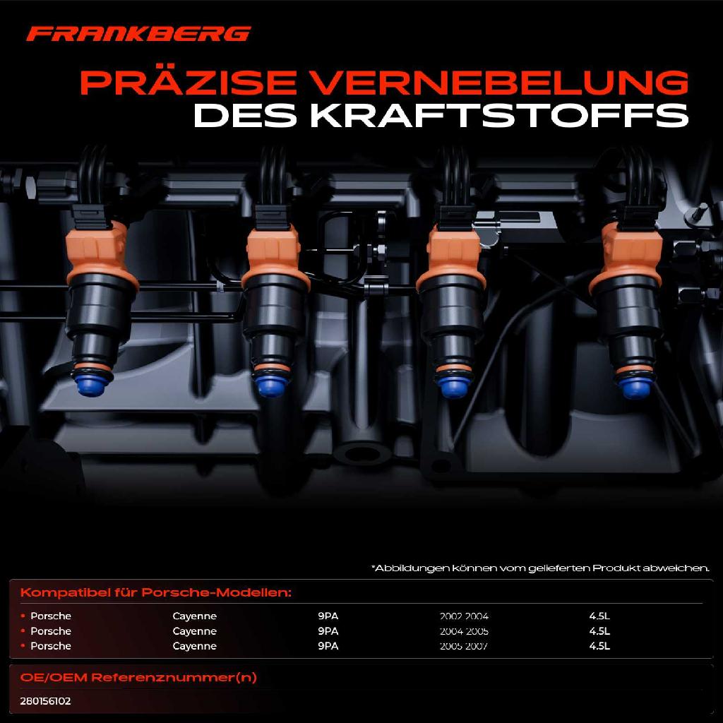 8x Einspritzventil Einspritzdüse für Porsche Cayenne 9PA 2002-2007