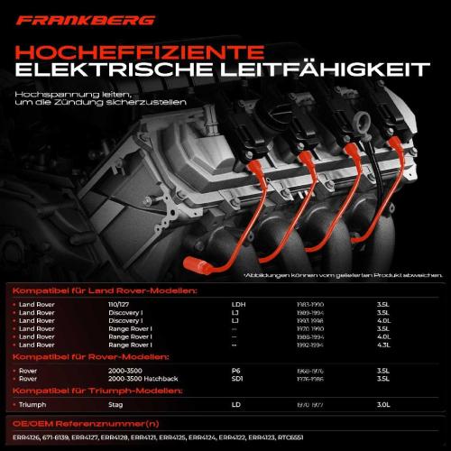 9x Zündleitungssatz Zündkabel für Land Rover Discovery I Range Rover I Triumph Bild 9x Zündleitungssatz Zündkabel für Land Rover Discovery I Range Rover I Triumph