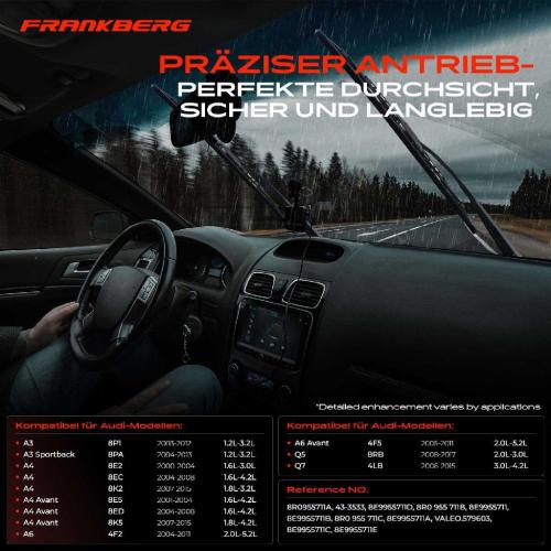 Frankberg 1x Wischermotor Scheibenwischermotor Hinten für Audi A3 8P1 8PA A4 8E B6 B7 8K A6 Q5 Q7 Bild Frankberg 1x Wischermotor Scheibenwischermotor Hinten für Audi A3 8P1 8PA A4 8E B6 B7 8K A6 Q5 Q7