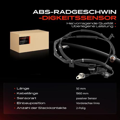 1x ABS Sensor Vorderachse links für Nissan Patrol GR V Wagon Y61 2.8L 3.0L Bj ab 1997 Bild 1x ABS Sensor Vorderachse links für Nissan Patrol GR V Wagon Y61 2.8L 3.0L Bj ab 1997