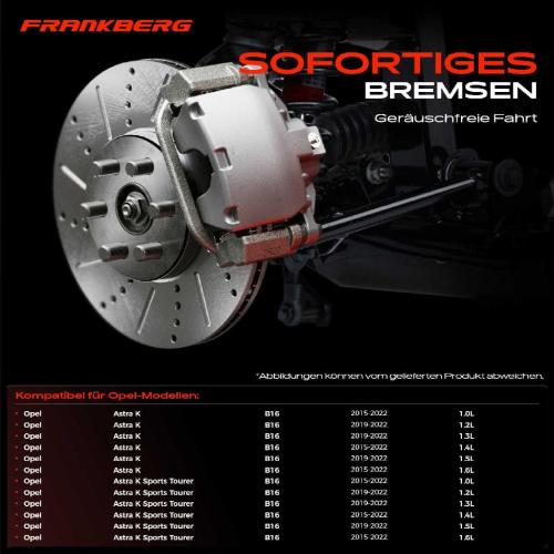 Frankberg 2x Bremsscheiben Vorderachse für Opel Astra K Sports Tourer 1.0L 1.2L 2015-2022 Bild Frankberg 2x Bremsscheiben Vorderachse für Opel Astra K Sports Tourer 1.0L 1.2L 2015-2022