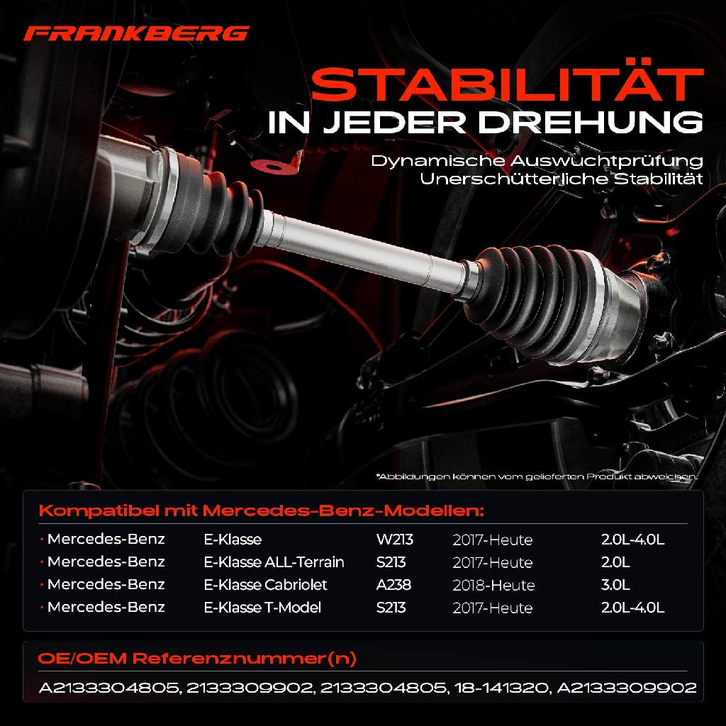 1x Antriebswelle Vorderachse Links für Mercedes-Benz E-Klasse W213 S213 A238 Bj ab 2017