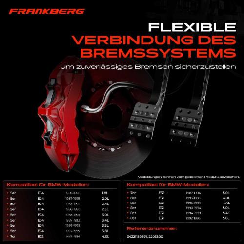 1x Bremsschlauch Bremsschläuche Vorderachse Links oder Rechts für BMW 5er E34 7er E32 8er E31 Bild 1x Bremsschlauch Bremsschläuche Vorderachse Links oder Rechts für BMW 5er E34 7er E32 8er E31