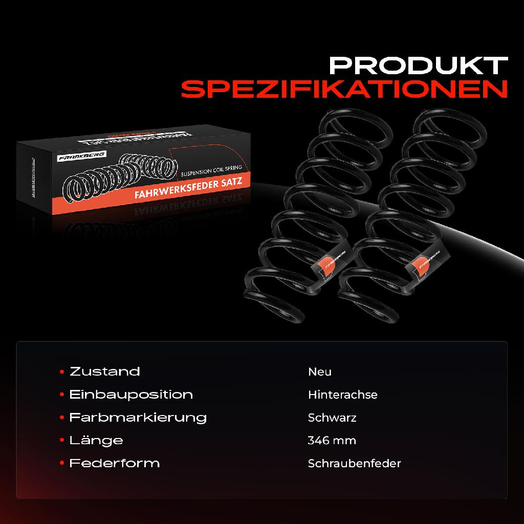 2x Fahrwerksfeder Hinterachse für Mazda 5 CR 2.0L 2005-2010