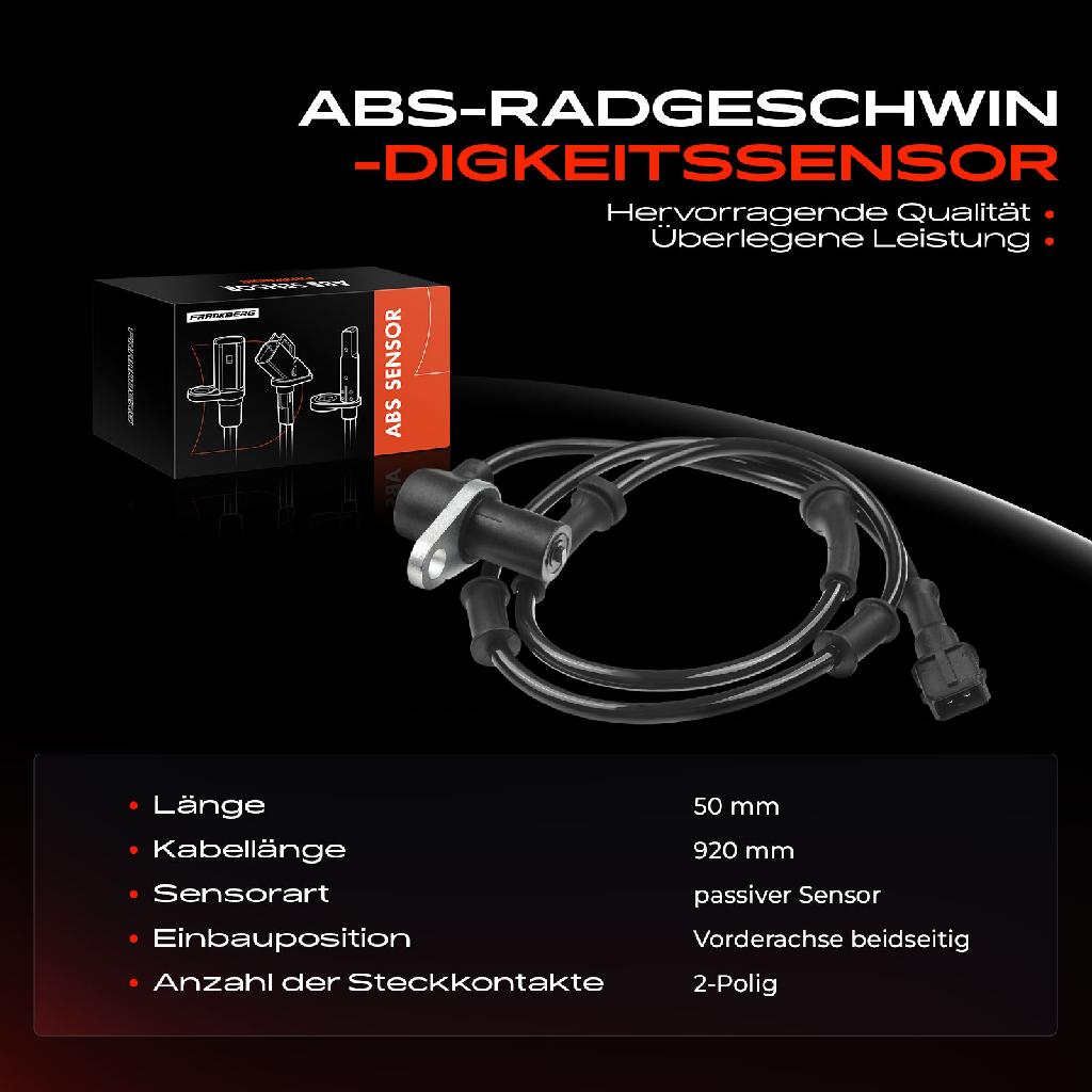 1x ABS Sensor Vorderachse beidseitig für Volvo S40 I V40 Kombi 1.6L 1.7L 1.8L 1.9L 2.0L 1995-2004