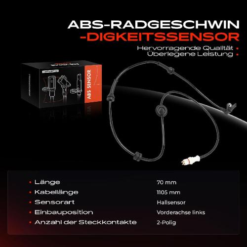 Frankberg 1x ABS Sensor Vorderachse links für Fiat Palio Weekend Siena Strada Pick-up 1.2L 1.6L 1.9L 1.4L Bj ab 2001 Bild Frankberg 1x ABS Sensor Vorderachse links für Fiat Palio Weekend Siena Strada Pick-up 1.2L 1.6L 1.9L 1.4L Bj ab 2001
