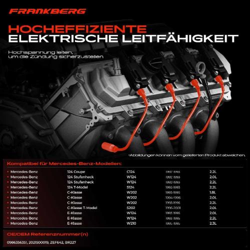 4x Zündleitungssatz Zündkabel für Mercedes-Benz W124 W202 C124 W210 1992-1995 Bild 4x Zündleitungssatz Zündkabel für Mercedes-Benz W124 W202 C124 W210 1992-1995