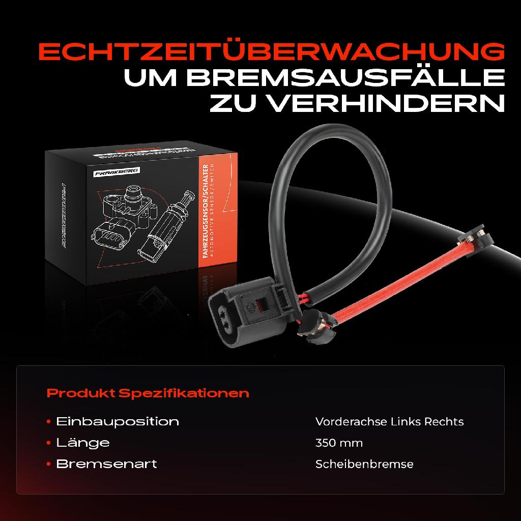 1x Warnkontakt Bremsbelagverschleiß Vorderachse für Porsche 718 Cayman 911 Targa 991 992