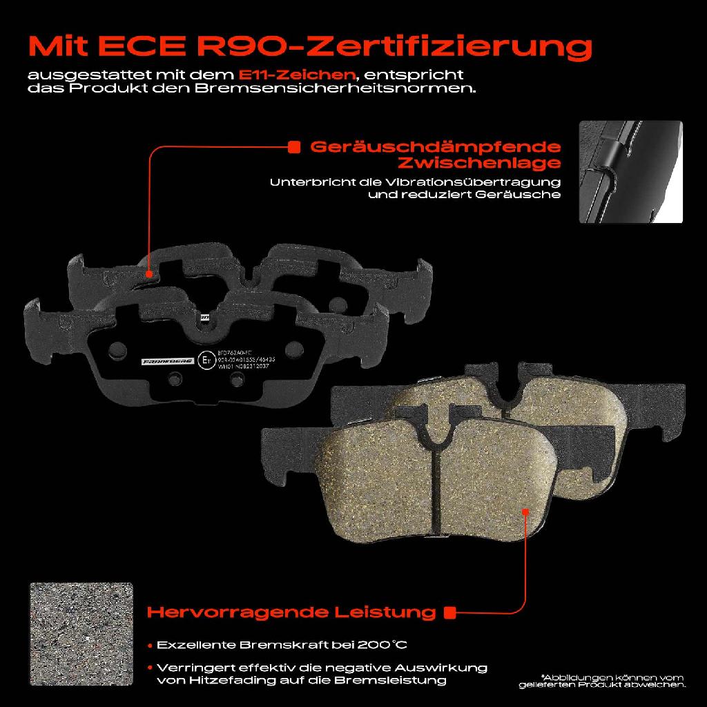 4x Bremsbeläge Hinterachse für BMW F40 F45 F44 F46 I01 F48 F39 MINI F56 F54 F60 2013-2025