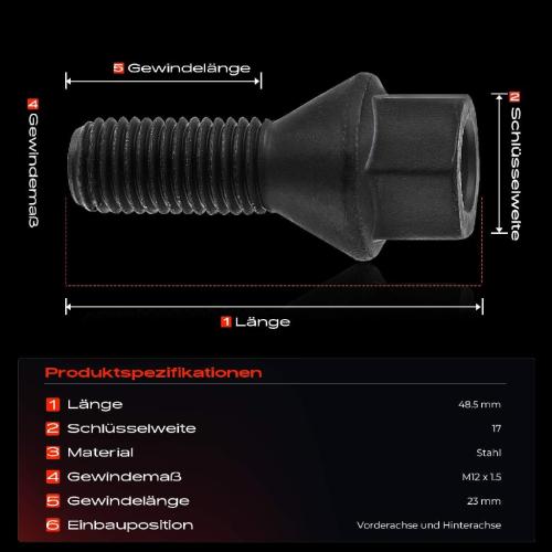 10x Radschraube für BMW E36 E46 E90 E91 E92 E93 E60 E61 E81 E87 MINI Bild 10x Radschraube für BMW E36 E46 E90 E91 E92 E93 E60 E61 E81 E87 MINI