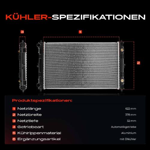 1x Kühler Wasserkühler Motorkühler für Chrysler Stratus Dodge Stratus 2.0L 2.5L Bild 1x Kühler Wasserkühler Motorkühler für Chrysler Stratus Dodge Stratus 2.0L 2.5L