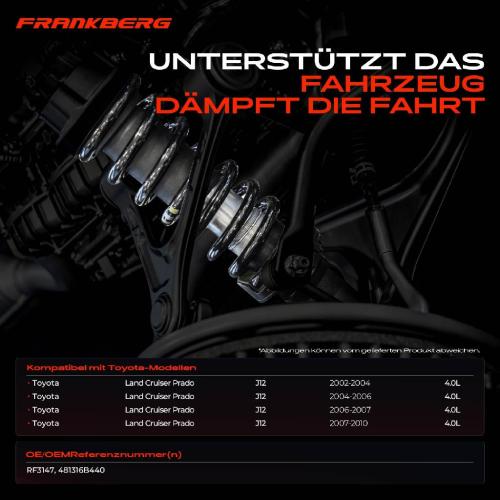 Frankberg 2x Fahrwerksfeder Vorderachse für Toyota Land Cruiser Prado J12 4.0L 2002-2010 Bild Frankberg 2x Fahrwerksfeder Vorderachse für Toyota Land Cruiser Prado J12 4.0L 2002-2010