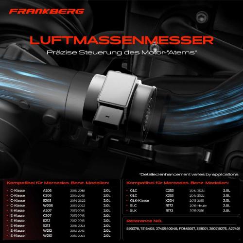 1x Luftmassenmesser für Mercedes-Benz A205 C205 S205 W205 A207 C207 S212 S213 W212 W213 C253 X253 X204 R172 Bild 1x Luftmassenmesser für Mercedes-Benz A205 C205 S205 W205 A207 C207 S212 S213 W212 W213 C253 X253 X204 R172