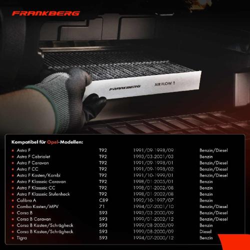 1x Innenraumfilter Aktivkohle für Opel Astra F Corsa B Combo Calibra A Tigra Bild 1x Innenraumfilter Aktivkohle für Opel Astra F Corsa B Combo Calibra A Tigra