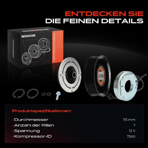 1x Magnetkupplung Klimakompressor für Mercedes-Benz W166 C292 V222 W222 X222 Bild 1x Magnetkupplung Klimakompressor für Mercedes-Benz W166 C292 V222 W222 X222