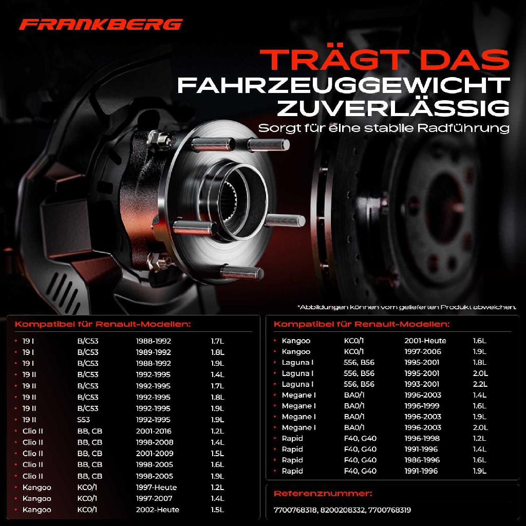 1x Radnabe Radlagersatz Vorderachse beidseitig für Renault 19 I Cabriolet Chamade II 21 Kombi Stufenheck