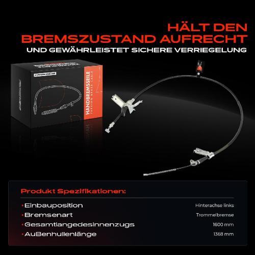 1x Seilzug Feststellbremse Hinterachse links für Opel Agila (B) H08 Suzuki Splash EX Bild 1x Seilzug Feststellbremse Hinterachse links für Opel Agila (B) H08 Suzuki Splash EX