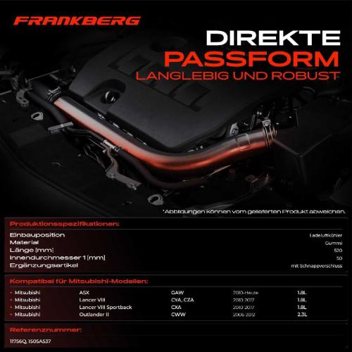 1x Kühlerschlauch Turboschlauch für Mitsubishi ASX Lancer VIII VIII Sportback Outlander II Bild 1x Kühlerschlauch Turboschlauch für Mitsubishi ASX Lancer VIII VIII Sportback Outlander II