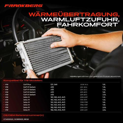 1x Wärmetauscher Innenraumheizung für VW Golf VI Variant AJ5 Jetta IV 162 163 1.2L-2.0L Bild 1x Wärmetauscher Innenraumheizung für VW Golf VI Variant AJ5 Jetta IV 162 163 1.2L-2.0L