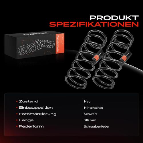 2x Fahrwerksfeder Hinterachse für Mercedes-Benz C-Klasse S202 S203 CLK C208 A208 E-Klasse W210 Bild 2x Fahrwerksfeder Hinterachse für Mercedes-Benz C-Klasse S202 S203 CLK C208 A208 E-Klasse W210