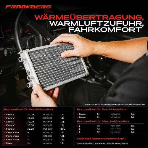 1x Wärmetauscher Innenraumheizung für Ford Fiesta V JD JH Fusion JU Mazda 2 DY 1.4L Bild 1x Wärmetauscher Innenraumheizung für Ford Fiesta V JD JH Fusion JU Mazda 2 DY 1.4L
