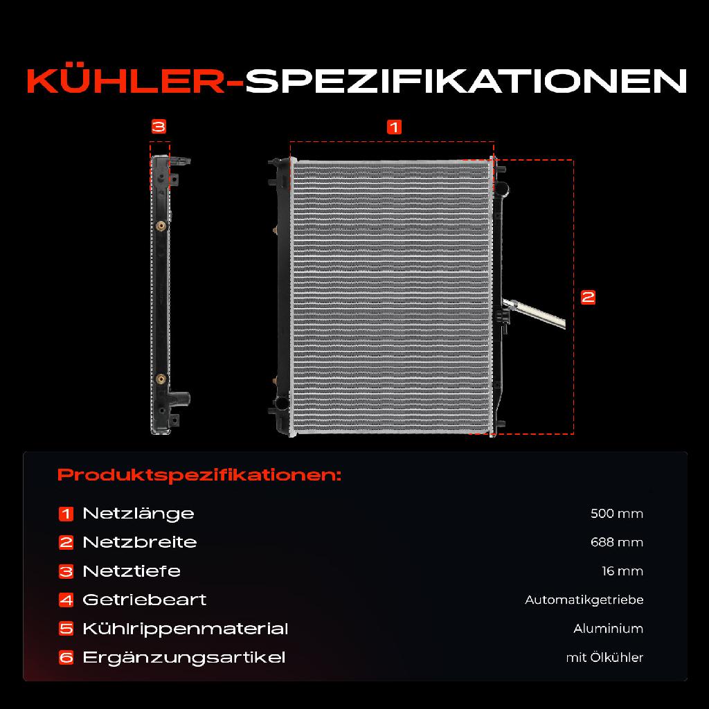 1x Kühler Wasserkühler Motorkühler für Mitsubishi Pajero II V2W V3W V4W 3.5L 1994-1999