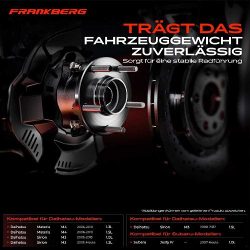 2x Radnabe Radlagersatz Hinten für Daihatsu Materia Sirion Subaru Justy IV Bj ab 2005 Bild 2x Radnabe Radlagersatz Hinten für Daihatsu Materia Sirion Subaru Justy IV Bj ab 2005