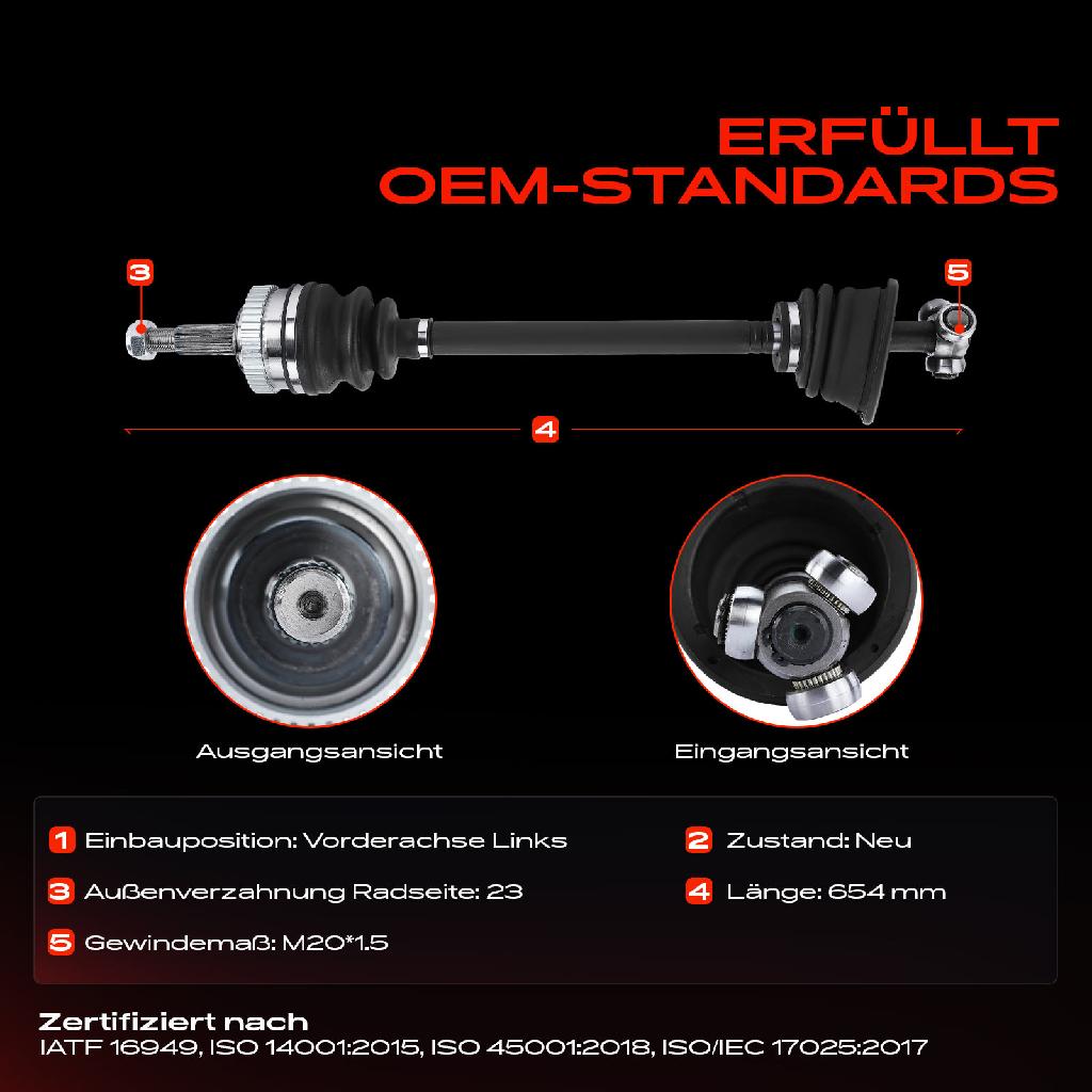 1x Antriebswelle Vorderachse Links für Renault Megane Scenic JA0/1 1997-1999