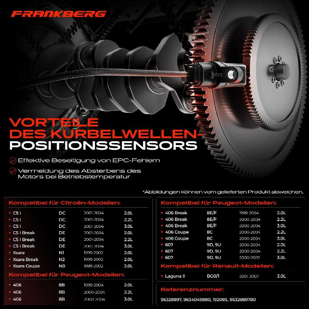 1x Kurbelwellensensor Impulsgeber für Citroën Berlingo C5 I Xsara Peugeot 306 406 607 Renault