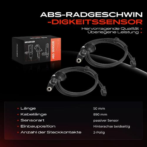 2x ABS Sensor Hinten für VW Passat Variant 1.6L 1.8L 1.9L 2.0L 2.8L 1988-1996 Bild 2x ABS Sensor Hinten für VW Passat Variant 1.6L 1.8L 1.9L 2.0L 2.8L 1988-1996