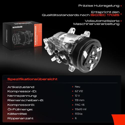 1x Klimakompressor für Peugeot 206 Partner Citroën Fiat Renault Bild 1x Klimakompressor für Peugeot 206 Partner Citroën Fiat Renault