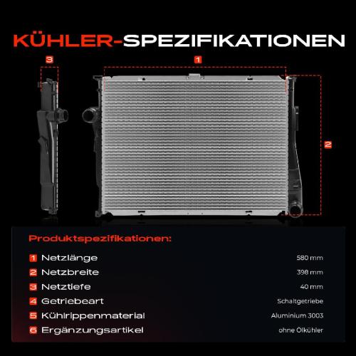 1x Kühler Wasserkühler Motorkühler für Alpina B3 BMW 3er E46 3.2L 3.3L Bild 1x Kühler Wasserkühler Motorkühler für Alpina B3 BMW 3er E46 3.2L 3.3L