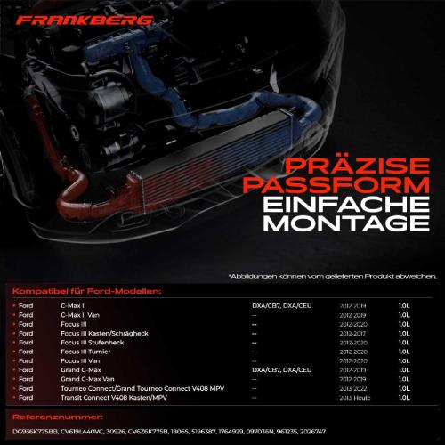 1x Ladeluftkühler Turbokühler für Ford C-Max 2 Focus 3 Grand C-Max DXA Bj ab 2012 1.0L Bild 1x Ladeluftkühler Turbokühler für Ford C-Max 2 Focus 3 Grand C-Max DXA Bj ab 2012 1.0L