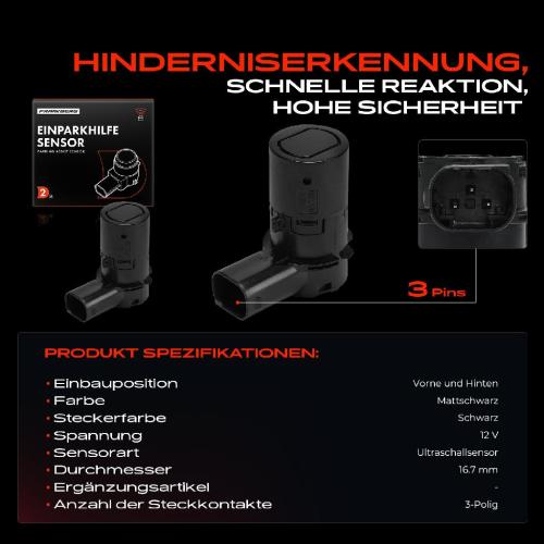 2x Parksensor PDC Sensor Vorne und Hinten für Audi A3 8L1 A4 A6 BMW 5er 6er X3 X5 Z4 Bild 2x Parksensor PDC Sensor Vorne und Hinten für Audi A3 8L1 A4 A6 BMW 5er 6er X3 X5 Z4