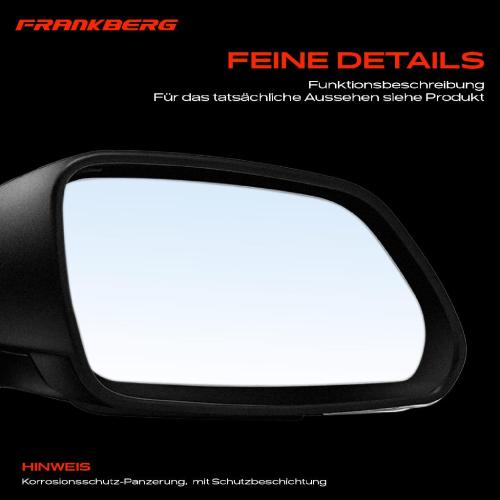 Frankberg 1x Außenspiegel Rechts für VW Polo 9A 9N 1.2L 1.4L 1.6L 1.8L 1.9L 2005-2012 Bild Frankberg 1x Außenspiegel Rechts für VW Polo 9A 9N 1.2L 1.4L 1.6L 1.8L 1.9L 2005-2012