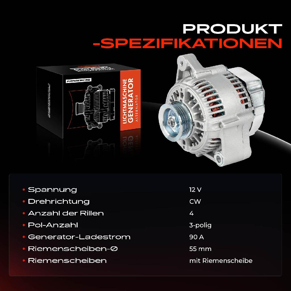 1x Lichtmaschine Generator für Toyota MR 2 II SW2 2.0 16V 2.0 Turbo 1989-2000