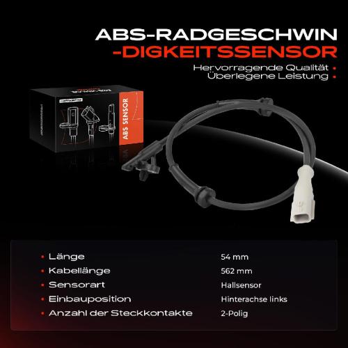 Frankberg 1x ABS Sensor Hinterachse links für Smart Forfour Schrägheck Fortwo Cabriolet Coupe 0.9L 1.0L Bj ab 2014 Bild Frankberg 1x ABS Sensor Hinterachse links für Smart Forfour Schrägheck Fortwo Cabriolet Coupe 0.9L 1.0L Bj ab 2014