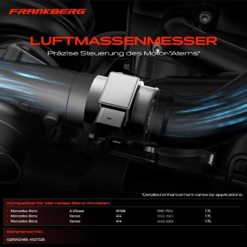 1x Luftmassenmesser für Mercedes-Benz A-Klasse W168 Vaneo 414 1.7L 1998-2005 Bild 1x Luftmassenmesser für Mercedes-Benz A-Klasse W168 Vaneo 414 1.7L 1998-2005