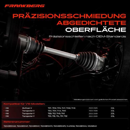 1x Antriebswelle Gelenksatz Vorderachse Rechts für VW Transporter V Pritsche/Fahrgestell Kasten Bus Multivan V Bild 1x Antriebswelle Gelenksatz Vorderachse Rechts für VW Transporter V Pritsche/Fahrgestell Kasten Bus Multivan V