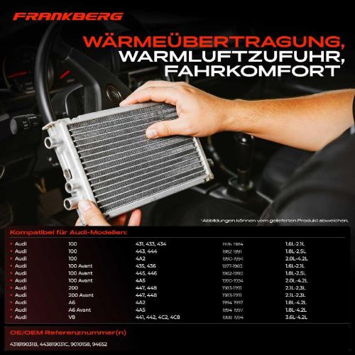 1x Wärmetauscher Innenraumheizung für Audi A6 100 4A C4 43 44 200 Bild 1x Wärmetauscher Innenraumheizung für Audi A6 100 4A C4 43 44 200