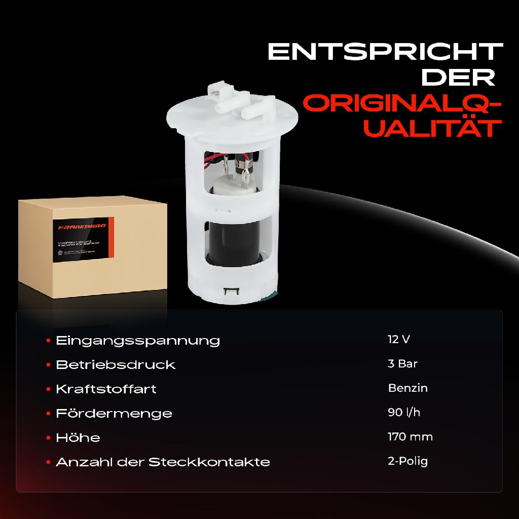 1x Kraftstoffpumpe für Citroën AX ZA- Peugeot 205 I 741A/C 205 I Cabriolet 20D 741B 205 II 20A/C 1986-1998