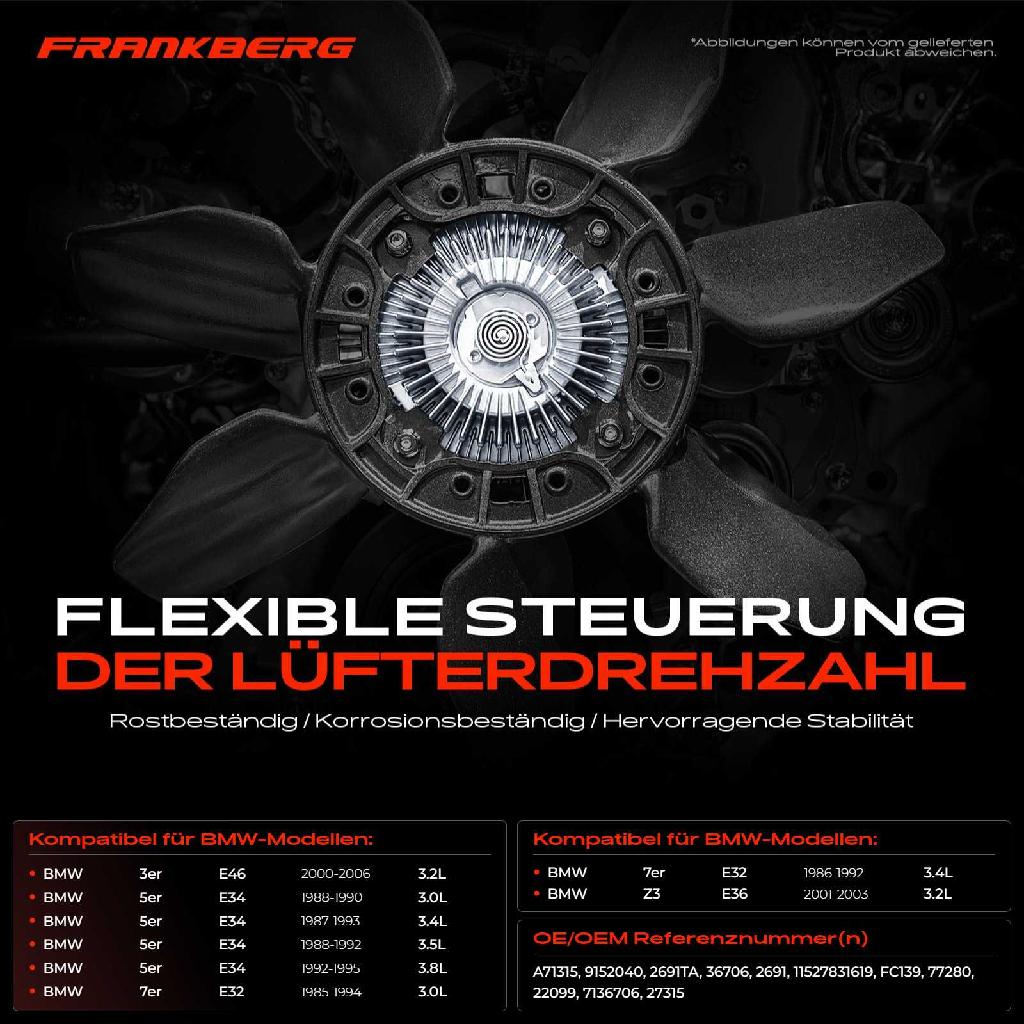 1x Lüfterkupplung Kühlerlüfte für BMW 3er E46 5er E34 7er E32 Z3 E36
