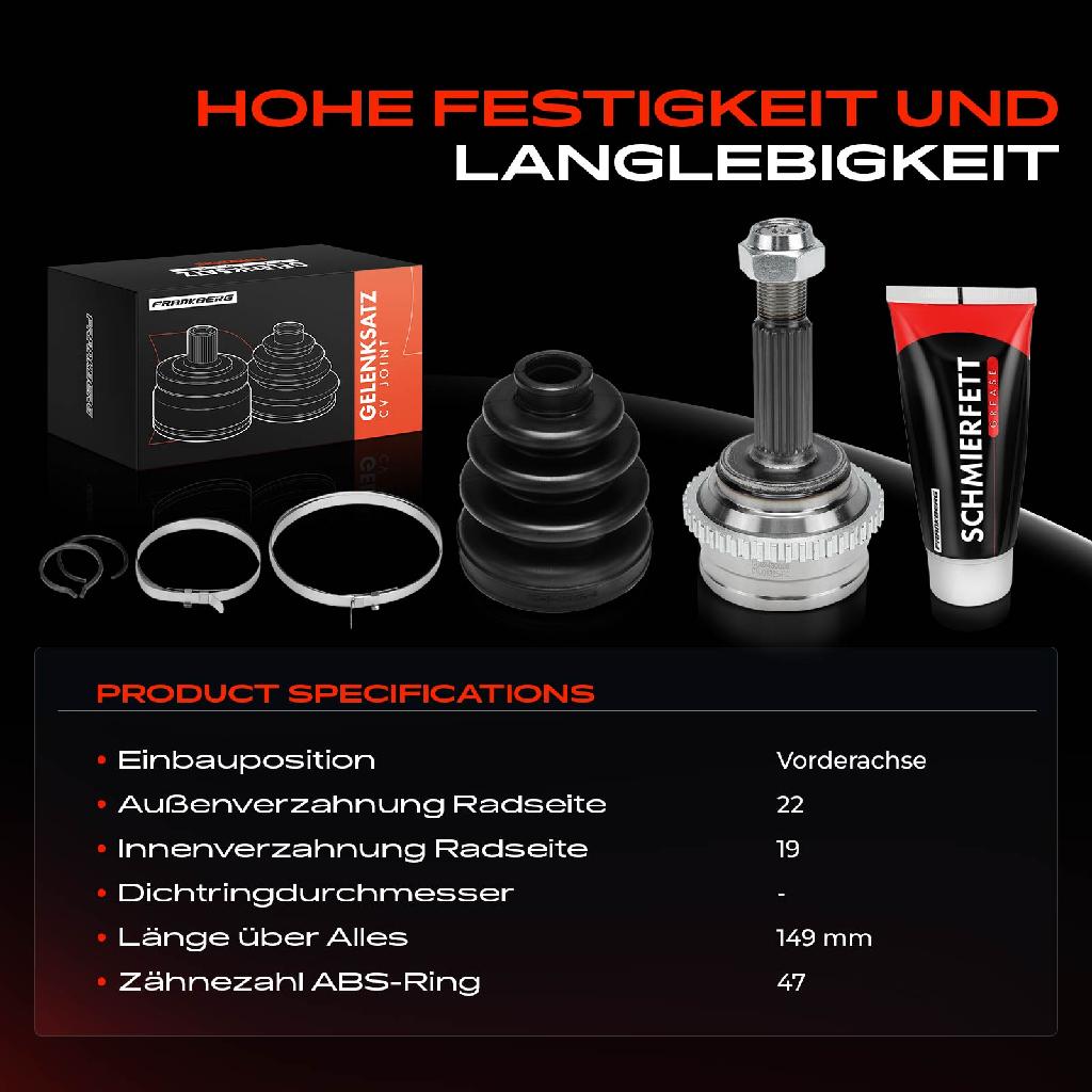 1x Antriebswelle Gelenksatz Vorderachse für Chevrolet Aveo/Kalos Schrägheck T200 T250