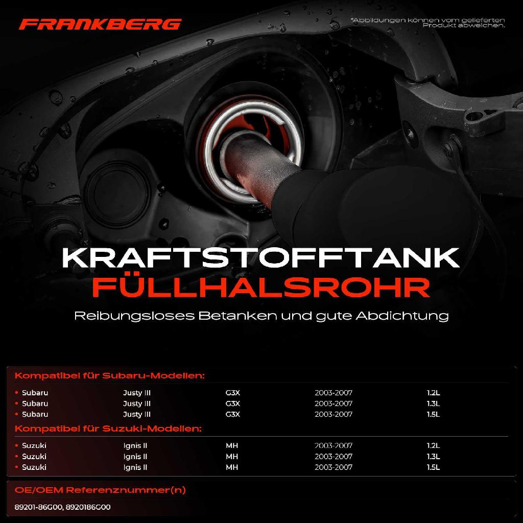1x Kraftstoffeinfüllrohr Einfüllstutzen für Subaru Justy III G3X Suzuki Ignis II MH