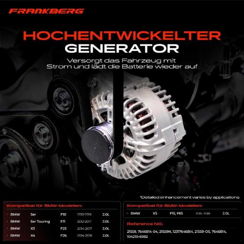 1x Lichtmaschine Generator für BMW 5er F10 F11 Touring 518d 520d X3 F25 X4 X5 Bild 1x Lichtmaschine Generator für BMW 5er F10 F11 Touring 518d 520d X3 F25 X4 X5